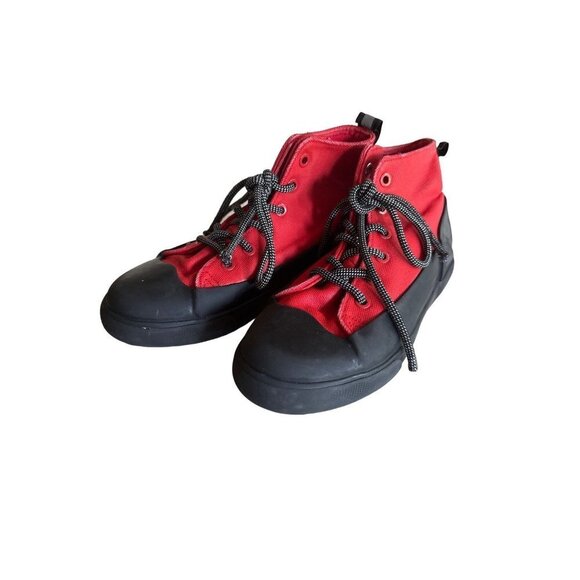 Hunter for Target Red Black Rubber Canvas High Top Shoe Youth Size 2 - Picture 1 of 8